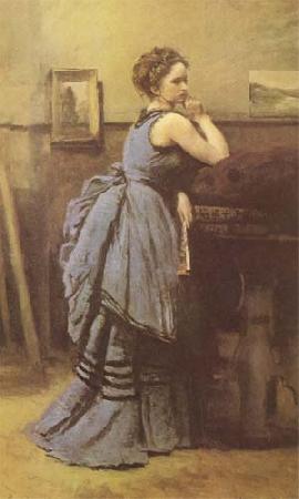 Jean Baptiste Camille  Corot Woman in Blue (mk09) Germany oil painting art